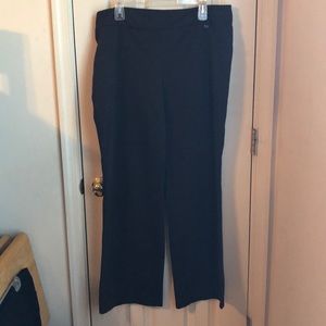 Brown Ladies Pull On Dress Pants Wide Leg